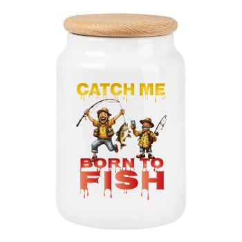 Catch_me_ - Cookie Jar with Wooden Lid - white - Front