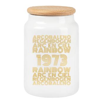 Rainbow 1973 - Cookie Jar with Wooden Lid - white - Front