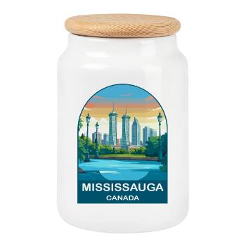 Mississauga, Kanada Absolute Towers Reisekunst - Keksdose mit Holzdeckel - Weiß - Vorne