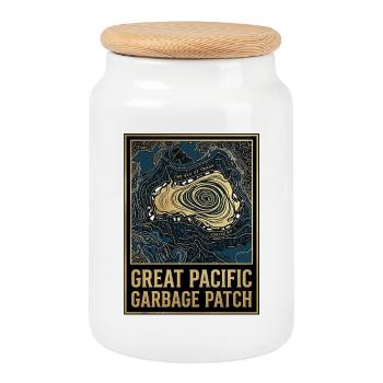 Sea Of Trash - Cookie Jar with Wooden Lid - white - Front