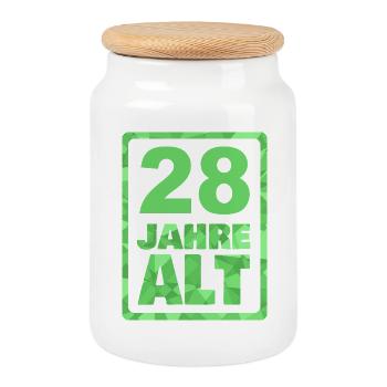 Old 28 - Boîte à biscuits avec couvercle en bois - blanc - Devant
