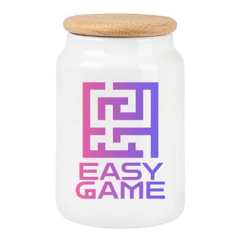 Maze Neon Easy Game Logo - Boîte à biscuits avec couvercle en bois - blanc - Devant