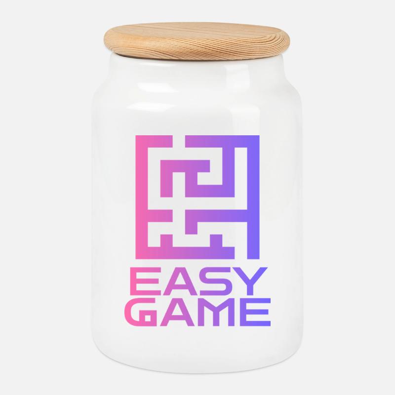 Maze Neon Easy Game Logo - Keksdose mit Holzdeckel - Weiß