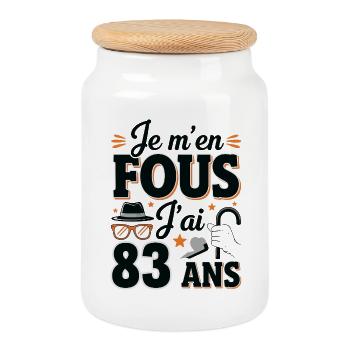 j'ai 83 ans / cadeau 83 ans / t-shirt 83 ans - Boîte à biscuits avec couvercle en bois - blanc - Devant