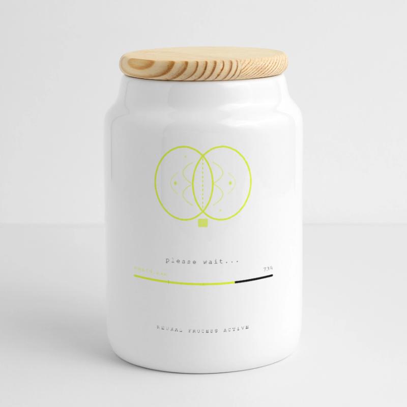 BRAIN.EXE IS LOADING Cookie Jar with Wooden Lid