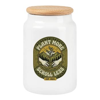 Plant More Plants - Keksdose mit Holzdeckel - Weiß - Vorne