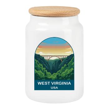 Affiche de voyage vintage West Virginia USA - Boîte à biscuits avec couvercle en bois - blanc - Devant