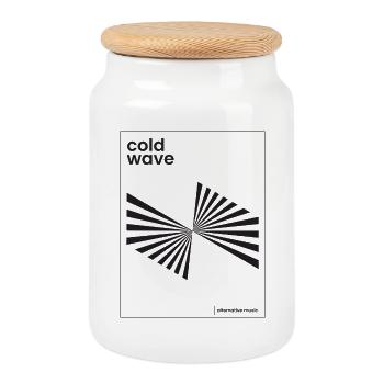 Design eines Cold-Wave-Musikplakats - Keksdose mit Holzdeckel - Weiß - Vorne