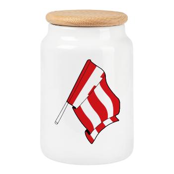 Fiers d’Eindhoven - Boîte à biscuits avec couvercle en bois - blanc - Devant