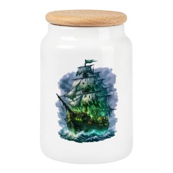 The Flying Dutchman - Cookie Jar with Wooden Lid - white - Front