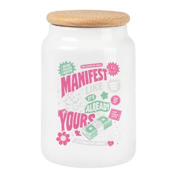 Manifest Like It's Already Yours - Keksdose mit Holzdeckel - Weiß - Vorne