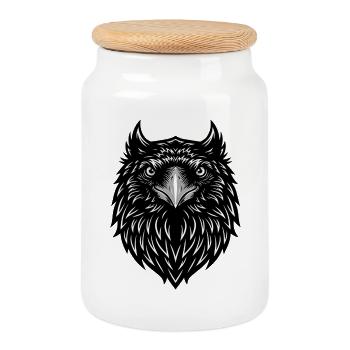 Griffon Falcon Mascot Logo Sport Gaming - Cookie Jar with Wooden Lid - white - Front