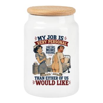 Mon travail est plus personnel qu’on ne le voudrait - Boîte à biscuits avec couvercle en bois - blanc - Devant