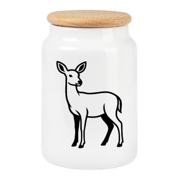 Club de chasse de chasseurs de silhouettes de cerfs Forêt forestière - Boîte à biscuits avec couvercle en bois - blanc - Devant