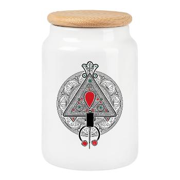 Jewels of Kabylia - Cookie Jar with Wooden Lid - white - Front
