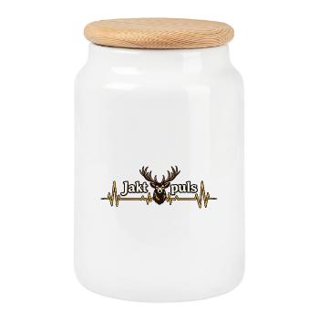 Hunting Pulse Heart - Cookie Jar with Wooden Lid - white - Front