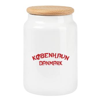 Copenhagen Forever Denmark - Cookie Jar with Wooden Lid - white - Front