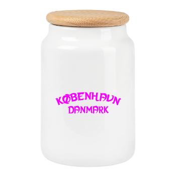 Copenhagen Forever Denmark - Cookie Jar with Wooden Lid - white - Front