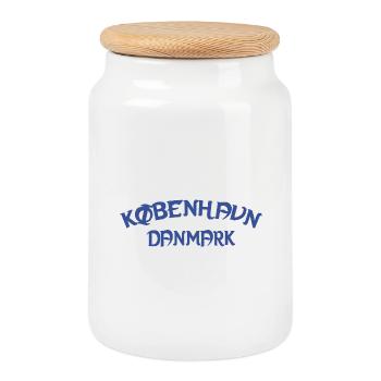 Copenhagen Forever Denmark - Cookie Jar with Wooden Lid - white - Front