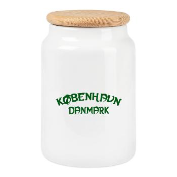 Copenhagen Forever Denmark - Cookie Jar with Wooden Lid - white - Front