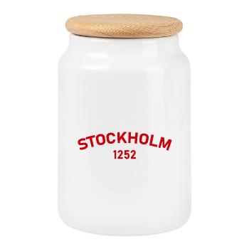 Stockholm 1252 - Keksdose mit Holzdeckel - Weiß - Vorne
