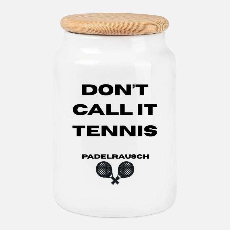 Padel - Don't call it Tennis - Keksdose mit Holzdeckel - Weiß