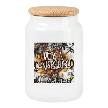 I'm going to get it graffiti - Cookie Jar with Wooden Lid - white - Front