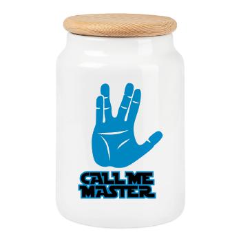 Call me Master - Keksdose mit Holzdeckel - Weiß - Vorne