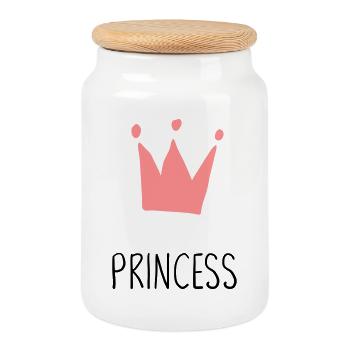 Princess princess crown gift - Cookie Jar with Wooden Lid - white - Front