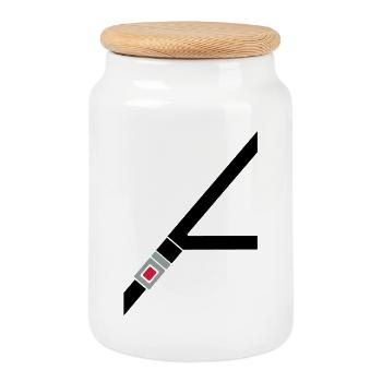 Seat belt - Cookie Jar with Wooden Lid - white - Front