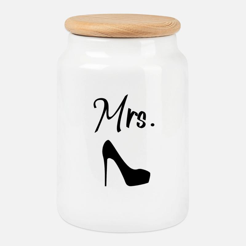 Mrs. Wedding - Keksdose mit Holzdeckel - Weiß