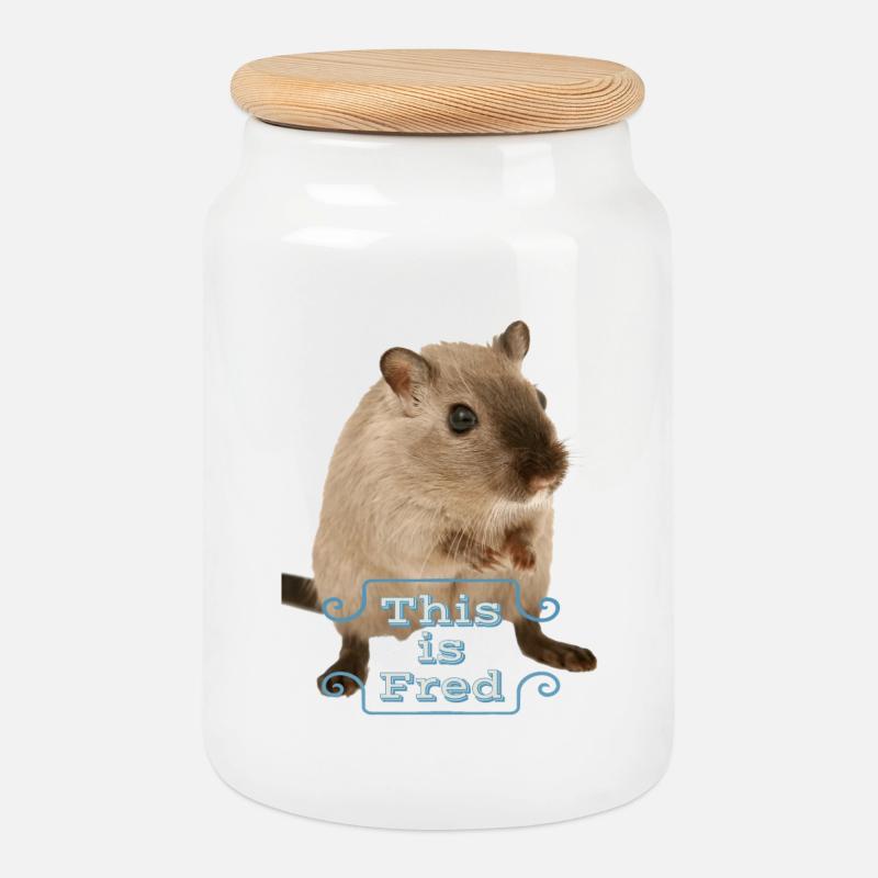 This is fred lustiges süßes maus geschenk idee - Keksdose mit Holzdeckel - Weiß
