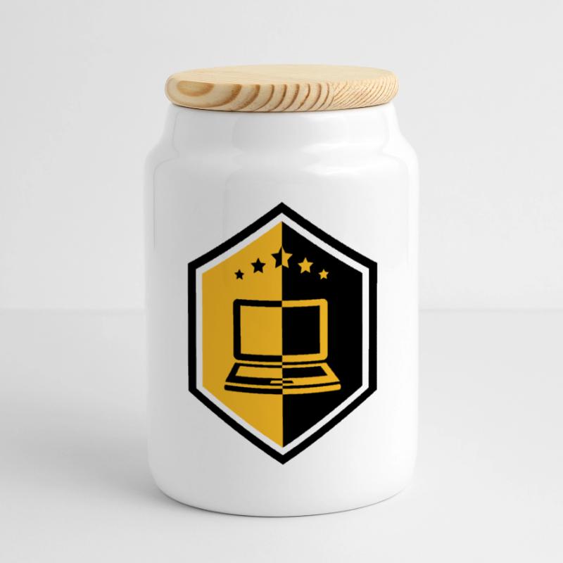 Computing / Informatik / Informatique Boîte à biscuits avec couvercle en bois