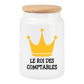 Accountant / Accounting / Comptable / Comptabilité - Cookie Jar with Wooden Lid - white - Front