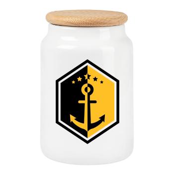 Seemann / Boot / Marine / Meer / Fischer - Keksdose mit Holzdeckel - Weiß - Vorne