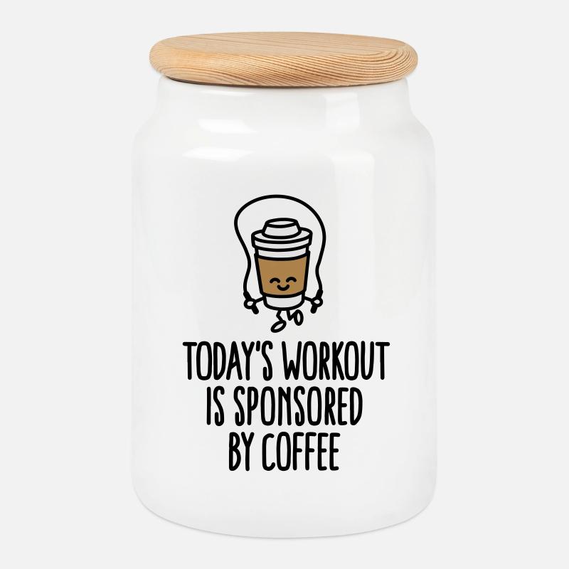 Today's workout is sponsored by coffee - Keksdose mit Holzdeckel - Weiß