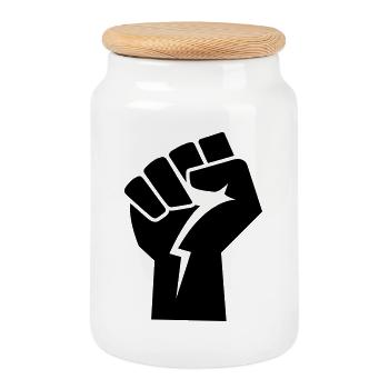 power faust revolution - Keksdose mit Holzdeckel - Weiß - Vorne
