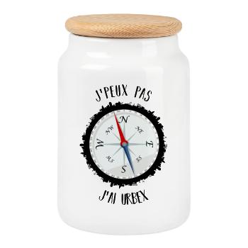 J'peux pas j'ai Urbex - Boîte à biscuits avec couvercle en bois - blanc - Devant