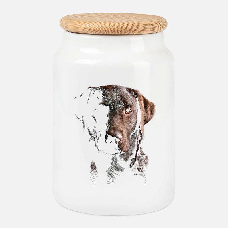 Labrador - Keksdose mit Holzdeckel - Weiß