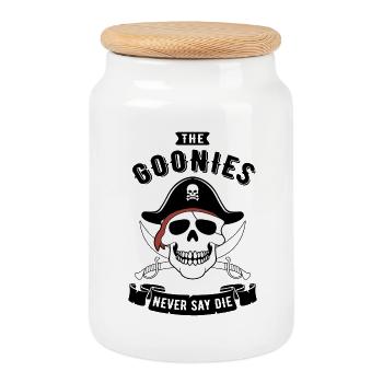 Le Crâne de Pirate des Goonies - Boîte à biscuits avec couvercle en bois - blanc - Devant