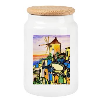 EG Urlaub I Meer I Griechenland I Kreta I Aquarell - Keksdose mit Holzdeckel - Weiß - Vorne