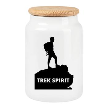TREK SPIRIT - Cookie Jar with Wooden Lid - white - Front