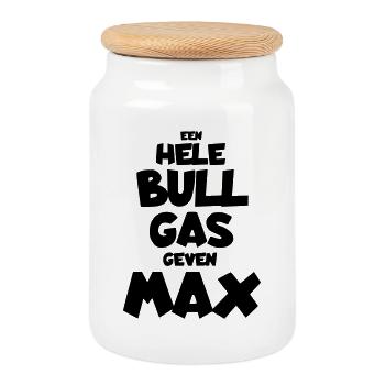 A whole bull throttle Max Race, DGP, Zandvoort * - Cookie Jar with Wooden Lid - white - Front