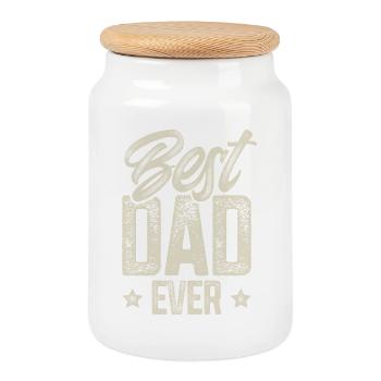 Papa Vater Vatertag Bester Papa - Keksdose mit Holzdeckel - Weiß - Vorne