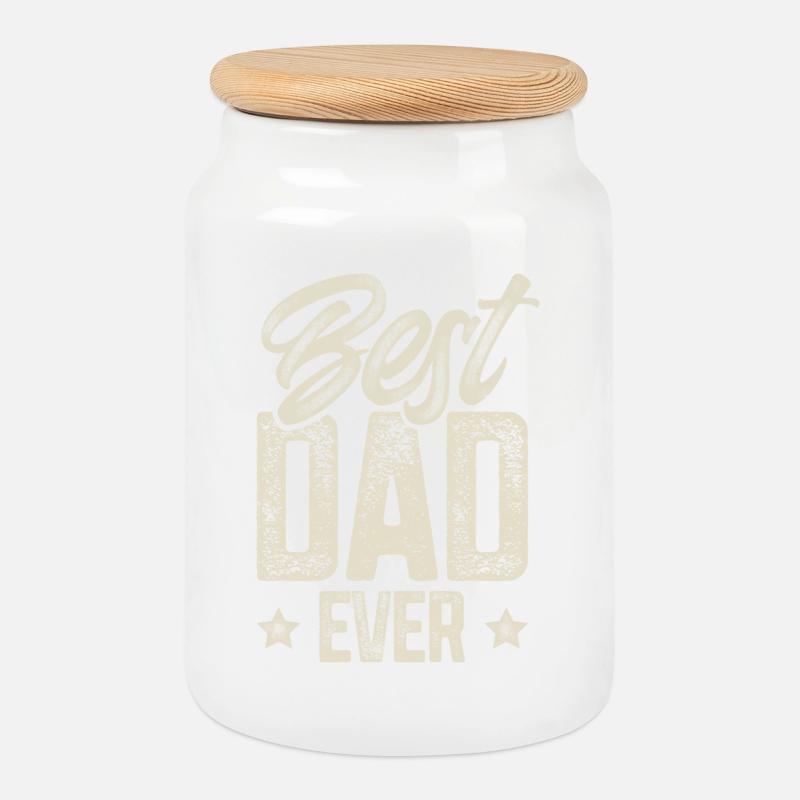 Papa Vater Vatertag Bester Papa - Keksdose mit Holzdeckel - Weiß