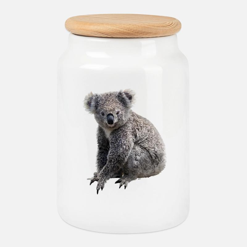 Koala - Keksdose mit Holzdeckel - Weiß