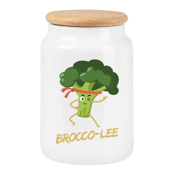 Brocco-Lee - healthy martial arts - Cookie Jar with Wooden Lid - white - Front