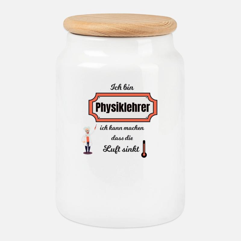 Physiklehrer - Keksdose mit Holzdeckel - Weiß