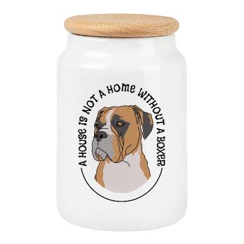 Boxerhund Ein Haus ist kein Zuhause ohne Boxer - Keksdose mit Holzdeckel - Weiß - Vorne