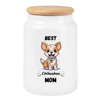 Best Chihuahua Mom - Keksdose mit Holzdeckel - Weiß - Vorne